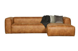 Woood Bean Corner sofa in eco-leather right-facing, Cognac