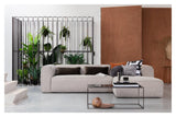 Woood Bean Sofa with right-facing chaise longue, Light gray