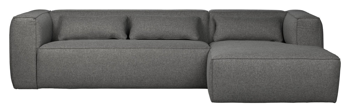 Woood Bean Sofa with right-facing chaise longue, Gray