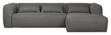 Woood Bean Sofa with right-facing chaise longue, Gray