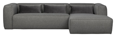 Woood Bean Sofa with right-facing chaise longue, Gray