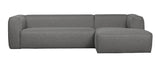 Woood Bean Sofa with right-facing chaise longue, Gray