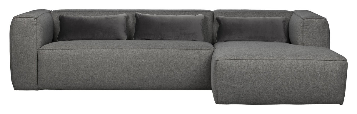 Woood Bean Sofa with right-facing chaise longue, Gray