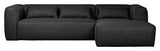 Woood Bean Sofa with right-facing chaise, Dark Gray