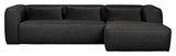 Woood Bean Sofa with right-facing chaise, Dark Gray