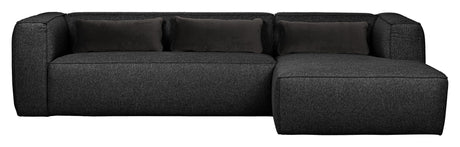 Woood Bean Sofa with right-facing chaise, Dark Gray