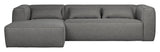 Woood Bean 3-pers. Sofa with left-facing chaise, Gray