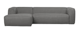 Woood Bean 3-pers. Sofa with left-facing chaise, Gray