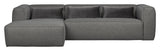 Woood Bean 3-pers. Sofa with left-facing chaise, Gray