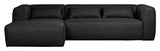 Woood Bean 3-seater sofa with left-facing chaise, Dark Gray