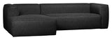 Woood Bean 3-seater sofa with left-facing chaise, Dark Gray