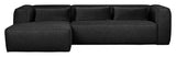 Woood Bean 3-seater sofa with left-facing chaise, Dark Gray