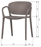 Bent Plastic Garden Chair, Taupe