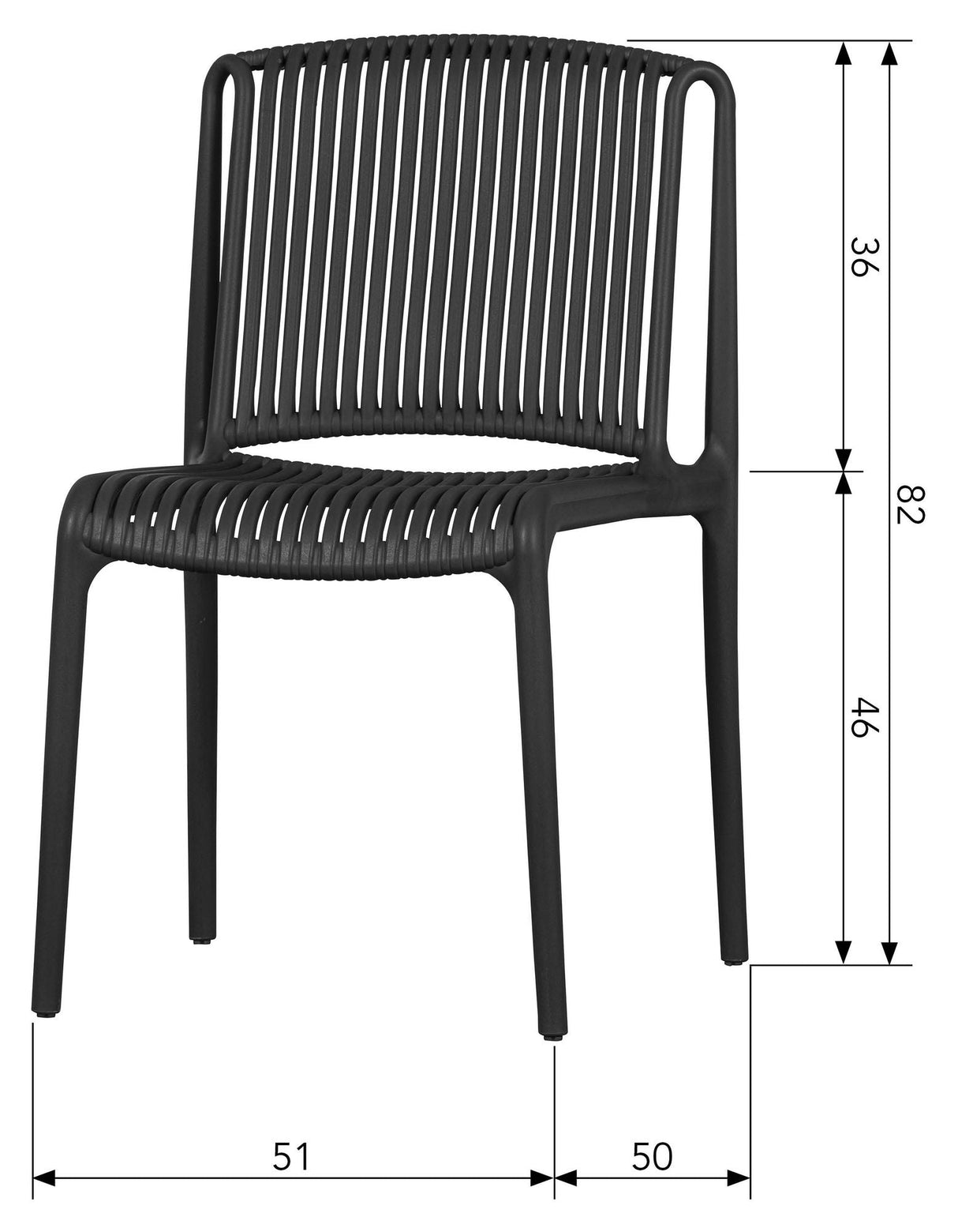 Billie Garden Chair made of plastic, Black