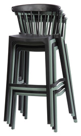 Woood Bliss Barstool - Jade Green Plastic