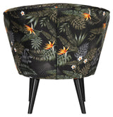 Woood Bo Lounge Chair - Floral Print Velour