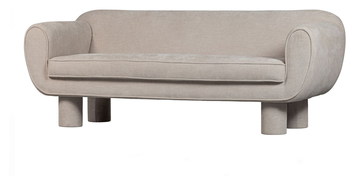 Bodi 2-seater sofa with round legs, Nature