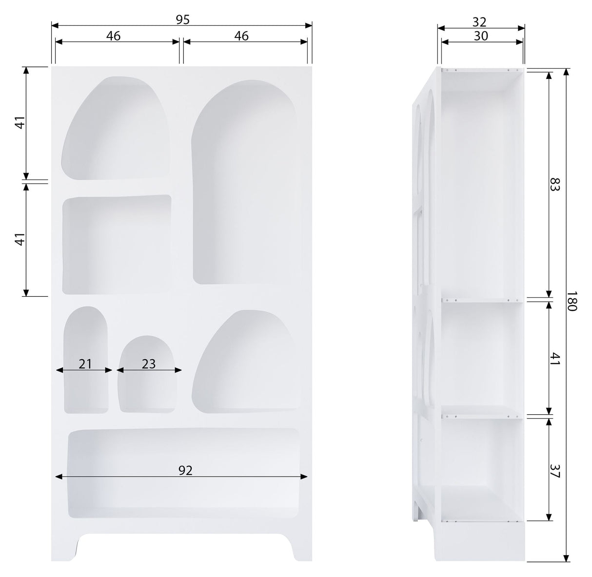 Woood Caz Shelf, 180x95, White wood