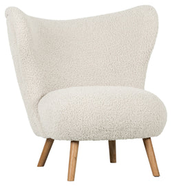 Woood Celine Lounge Chair, Off White Teddy