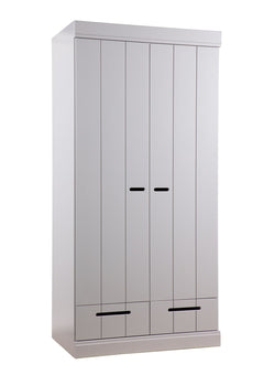 Woood, Connect 2-Door Wardrobe, Concrete Gray