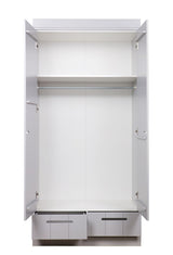 Woood, Connect 2-Door Wardrobe, Concrete Gray