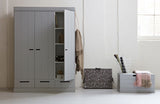 Woood, Connect 3-Door Wardrobe, Concrete Gray