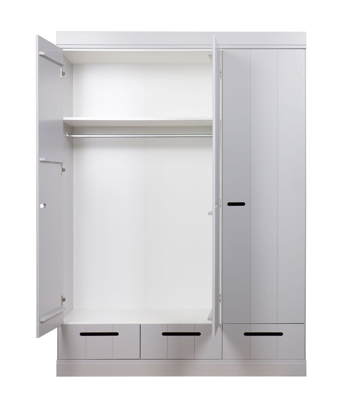 Woood, Connect 3-Door Wardrobe, Concrete Gray