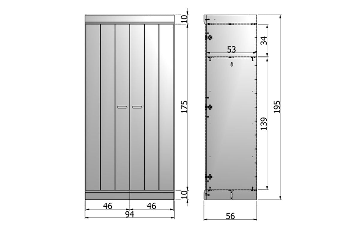 Woood, Connect 2-Door Wardrobe, White