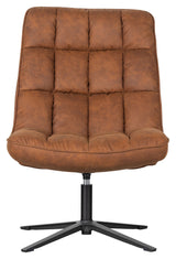 Woood Dirkje Lounge Chair w. swivel foot, Cognac Leatherette