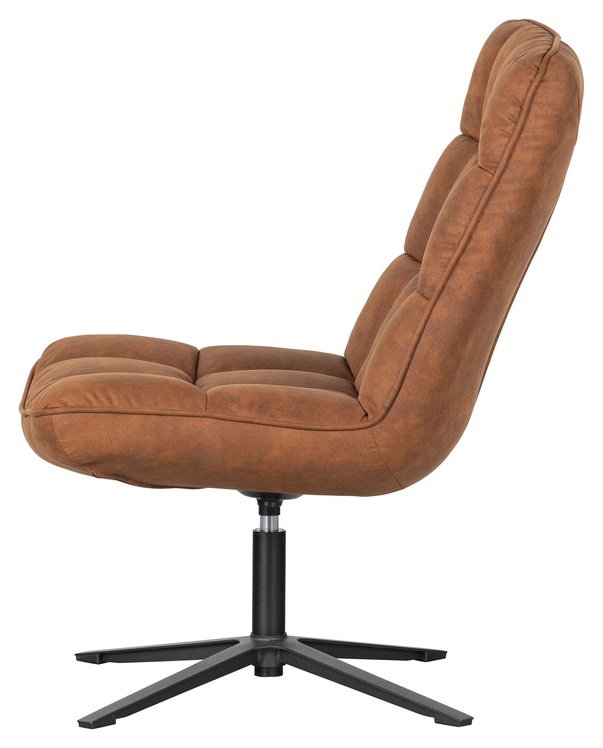 Woood Dirkje Lounge Chair w. swivel foot, Cognac Leatherette