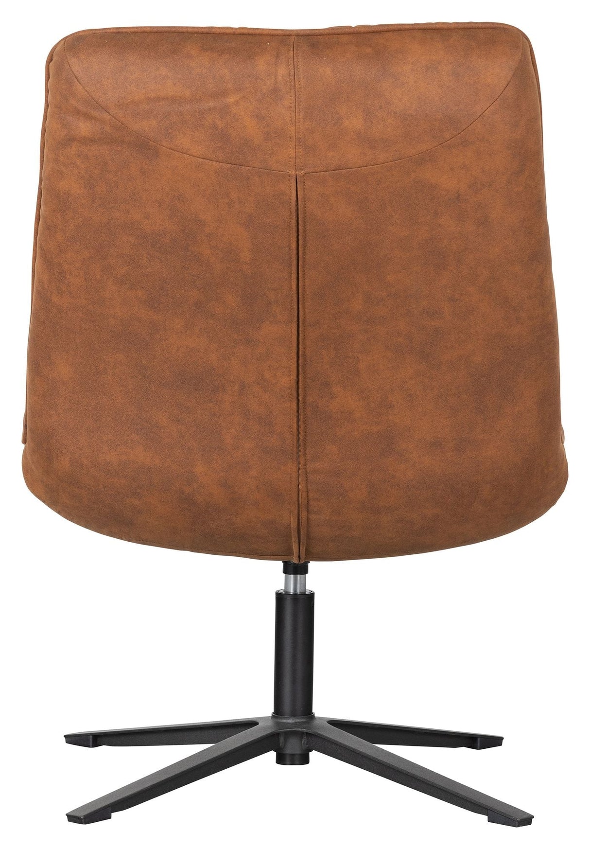 Woood Dirkje Lounge Chair w. swivel foot, Cognac Leatherette