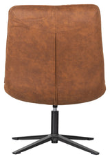 Woood Dirkje Lounge Chair w. swivel foot, Cognac Leatherette