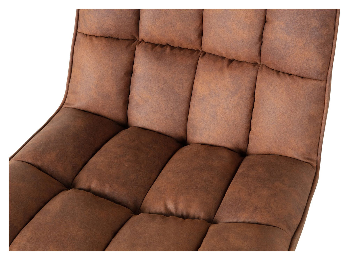 Woood Dirkje Lounge Chair w. swivel foot, Cognac Leatherette