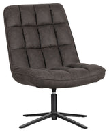 Woood Dirkje Lounge Chair with Swivel Foot, Black Leatherette