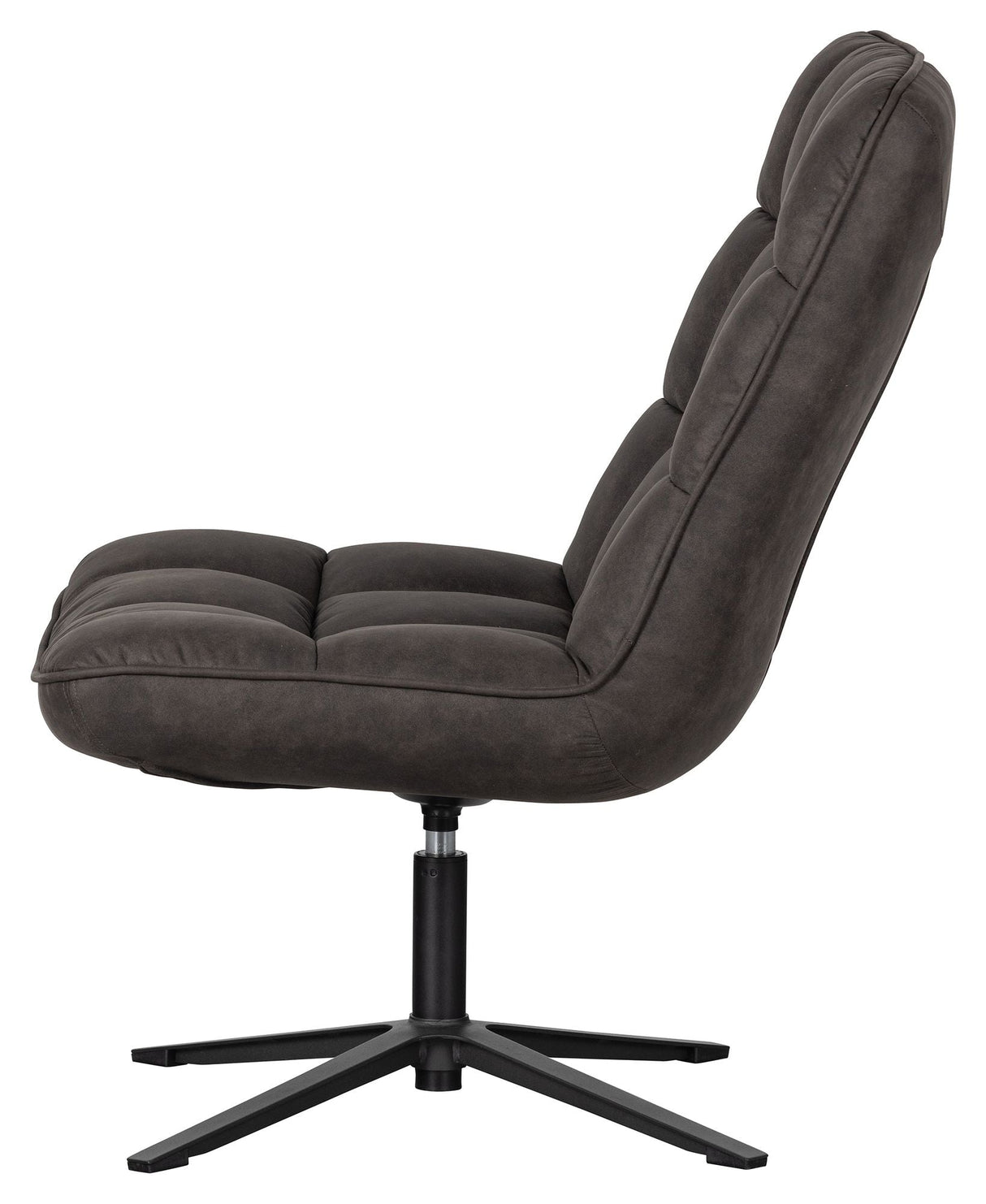 Woood Dirkje Lounge Chair with Swivel Foot, Black Leatherette