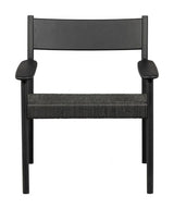 Lael Dining chair with armrests, Mango wood, Black