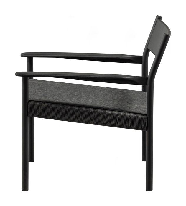 Lael Dining chair with armrests, Mango wood, Black