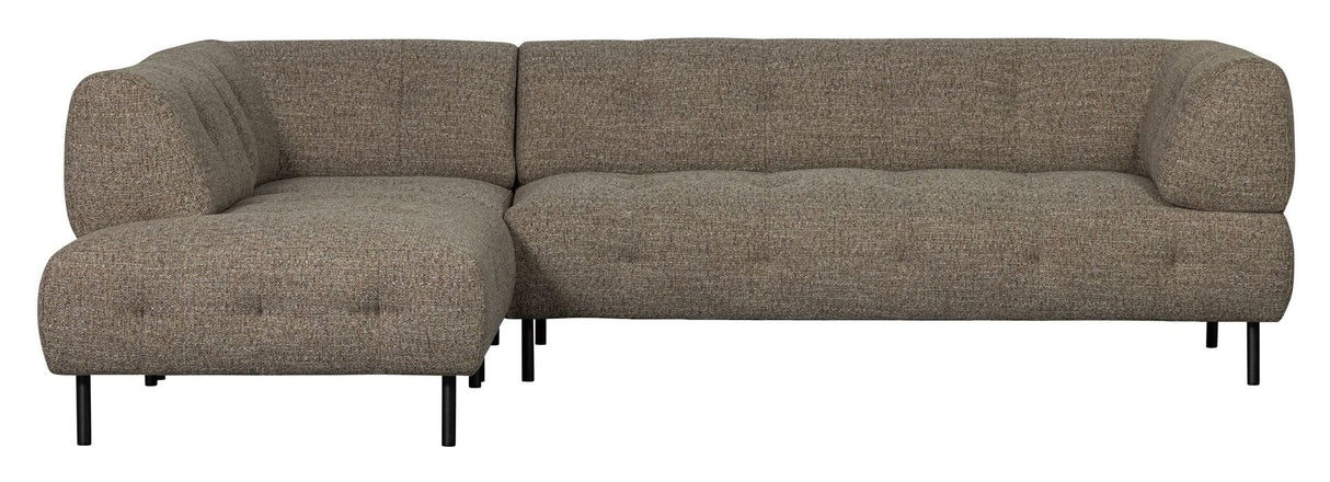 Lloyd Sofa w. chaise longue, Left, Dark brown Melange