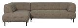 Lloyd Sofa w. chaise longue, Left, Dark brown Melange