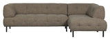 Lloyd Sofa w. chaise longue, Right, Dark brown Melange