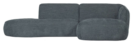 Polly Sofa w. chaise longue, Right, Blue/Green