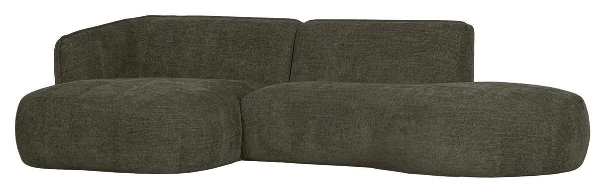 Polly Sofa w. chaise longue, Left, Green