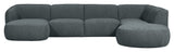 Polly U-sofa, Right-facing, Blue/Green