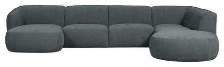 Polly U-sofa, Right-facing, Blue/Green