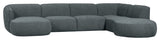 Polly U-sofa, Right-facing, Blue/Green