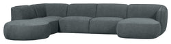 Polly U-sofa, Left facing, Blue/Green