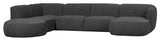 Polly U-sofa, Left facing, Gray