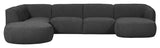 Polly U-sofa, Left facing, Gray