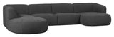 Polly U-sofa, Left facing, Gray