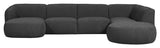 Polly U-sofa, Gray